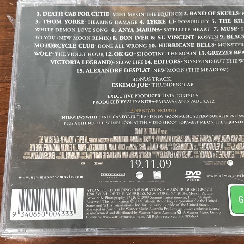 Twilight New Moon Movie Soundtrack CD Plus DVD New Sealed - Picture 3 of 8